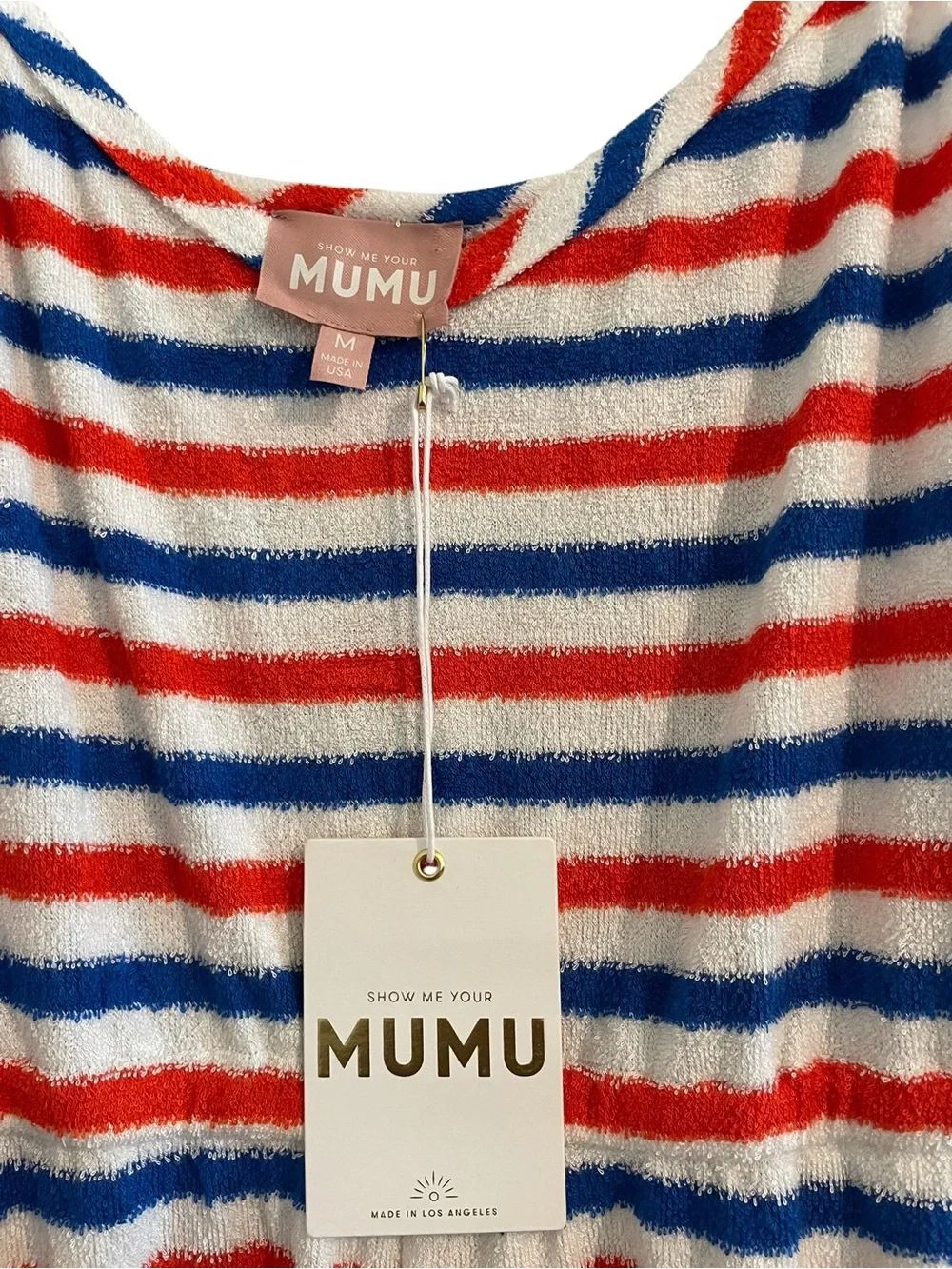Show Me Your Mumu Rory Romper Striped Terrycloth NWT Size Medium - Picture 5 of 6